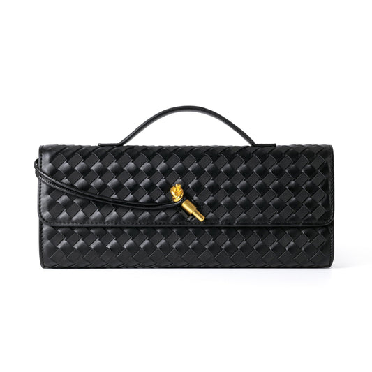 Woven Purse For Women Evening Clutch Woven Leather Handbags Crossbody Bag Suede Purse Formal Evening bag BLACK